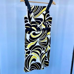 Maggy London Swirl print dress, size 8 $20